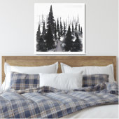 Impression d'art aquarelle de forêt de pins monoch (Insitu(Chambre))