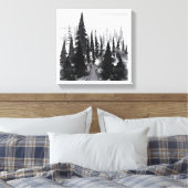 Impression d'art aquarelle de forêt de pins monoch (Insitu(Chambre))