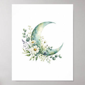 Impression d'art aquarelle Fleurs sauvages au clai