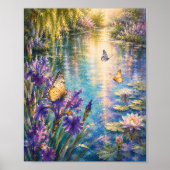 Impression d'art aquarelle Jardin de papillons (Devant)