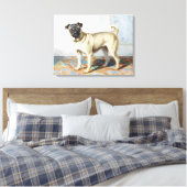 Impression d'art aquarelle vintage de chien pug (Insitu(Chambre))