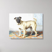 Impression d'art aquarelle vintage de chien pug (Recto)