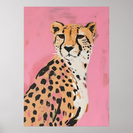 Impression d'art au guépard rose – Art mural mode (Devant)