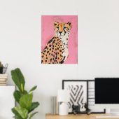 Impression d'art au guépard rose – Art mural mode (Bureau à domicile)
