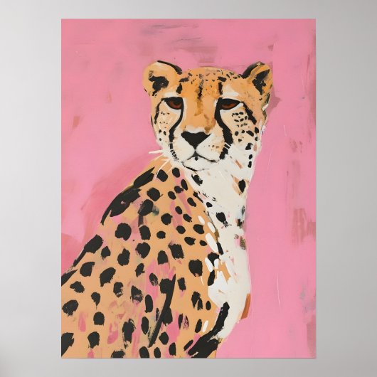 Impression d'art au guépard rose – Art mural mode (Devant)