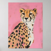 Impression d'art au guépard rose – Art mural moder (Devant)