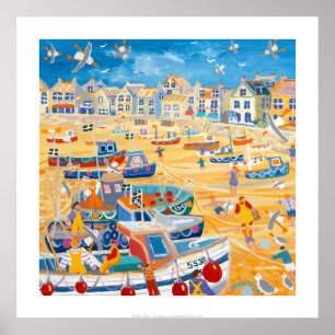 Impression d'art : Bateaux et cordes, St Ives, Cor