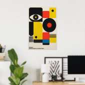 Impression d'art Bauhaus géométrique moderne du mi (Bureau à domicile)