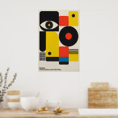 Impression d'art Bauhaus géométrique moderne du mi (Cuisine)