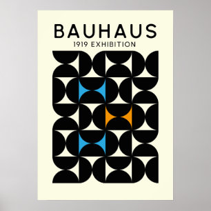Impression d'art Bauhaus Grille Géométrique Noir 1