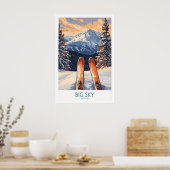 Impression d'art Big Sky - Affiche de ski 1 (Cuisine)