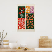 Impression d'art botanique abstrait Boho Floral (Cuisine)