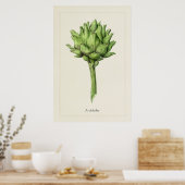 Impression d'art botanique d'artichaut culinaire a (Cuisine)