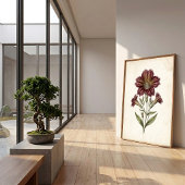 Impression d'art botanique de cottage vintage