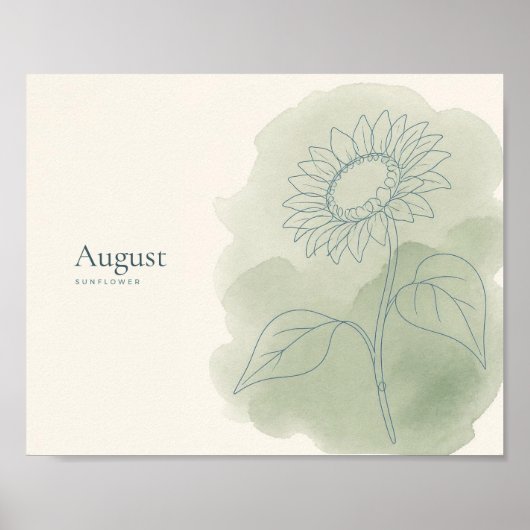 Impression d'art botanique de tournesol | Fleur d' (Devant)
