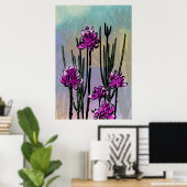 Impression d'art botanique Desert Blooms (Bureau à domicile)