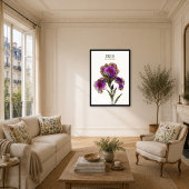 Impression d'art botanique d'Iris barbu