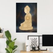 Impression d'art Bouddha doré en méditation | Glo (Bureau à domicile)