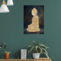 Impression d'art Bouddha doré en méditation | Glo