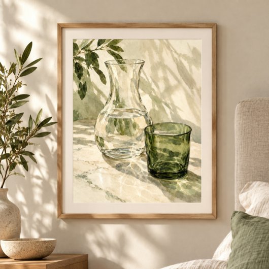 Impression d'art Carafe et verre vert