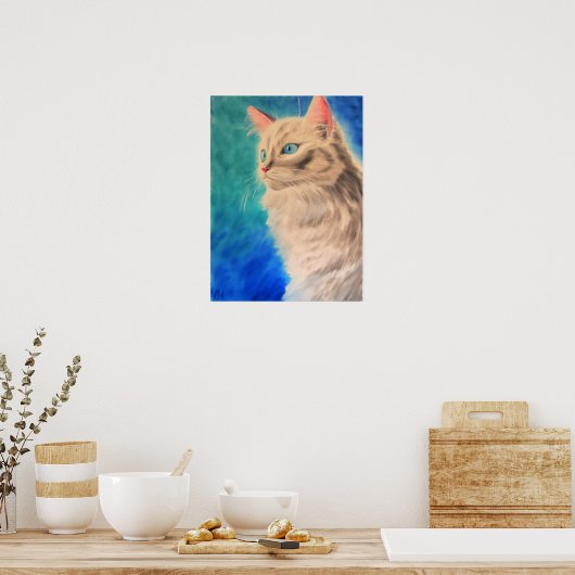 Impression d'art chat blanc (Cuisine)