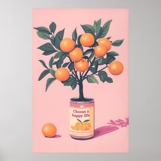 Impression d'art Choisir une vie heureuse, Orange (Devant)