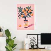 Impression d'art Choisir une vie heureuse, Orange (Bureau à domicile)
