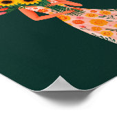 Impression d'art colorée de jeune fille aux fleurs (Coin)