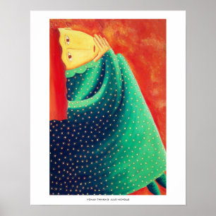 Impression d'art contemporain peinture femme pensa