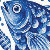 Impression d'art côtier du poisson bleu grec