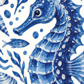 Impression d'art côtier Hippocampe Bleu Grec