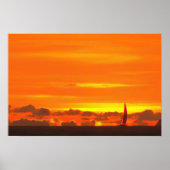 Impression d'art Coucher de soleil sur voilier 130 (Devant)
