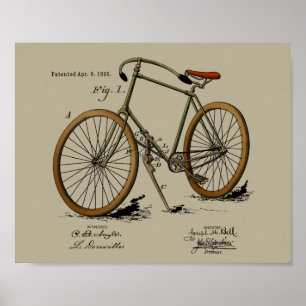 Impression d'art couleur brevetée à bicyclette Vin