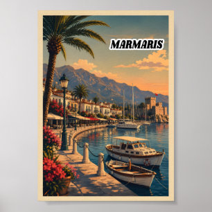 Impression d'art d'affiche de voyage à Marmaris Tu