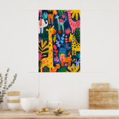 Impression d'art d'animaux de jungle inspirée de M (Cuisine)