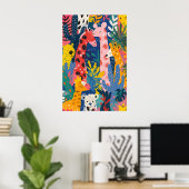 Impression d'art d'animaux de jungle inspirée de M (Bureau à domicile)