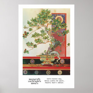 Impression d'art d'arbre Bonsaï thaïlandais Callig