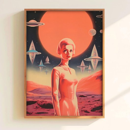 Impression d'art d'astronaute Art Sci-Fi Art UFO d