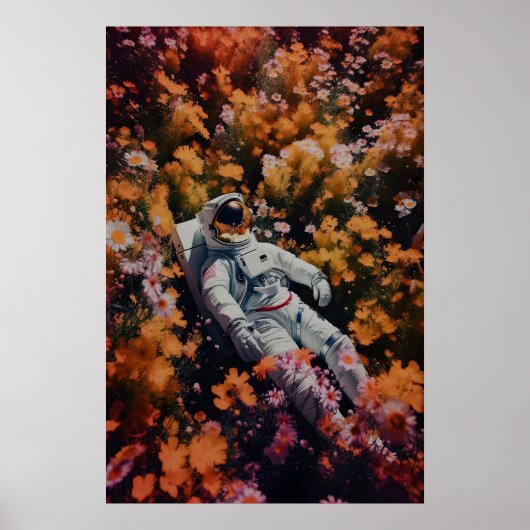 Impression d'art d'astronaute dans les fleurs goth (Devant)