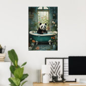 Impression d'art de bain de fleurs de Panda, Botan (Bureau à domicile)