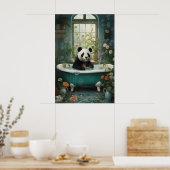 Impression d'art de bain de fleurs de Panda, Botan (Cuisine)