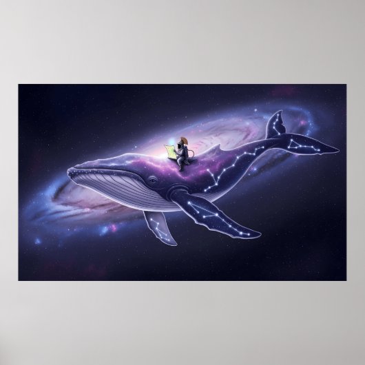 Impression d'art de baleine cosmique et d'astronau (Devant)