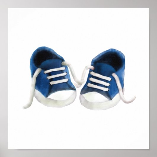 Impression d'art de baskets bébé bleues (Devant)