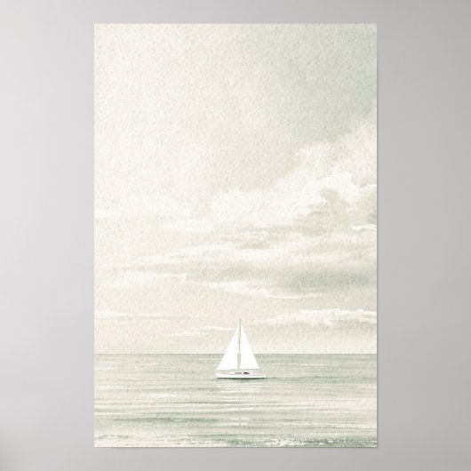 Impression d'art de bateau à voile côtier et océan (Devant)