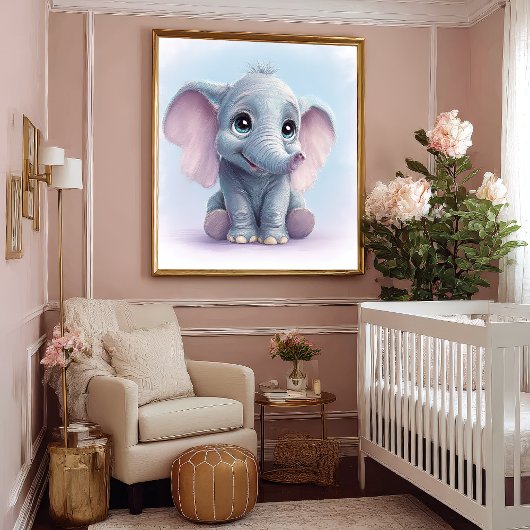 Impression d'art de bébé éléphant fantaisiste insp