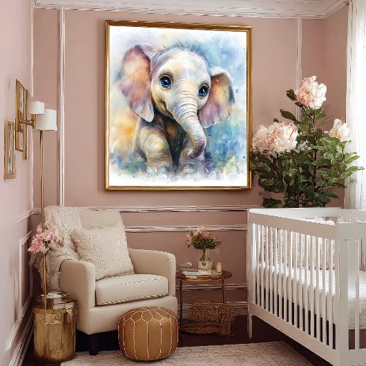 Impression d'art de bébé éléphant fantaisiste insp