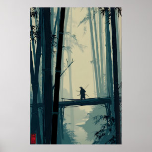 Impression d'art de bosquet de bambou brumeux - Sc