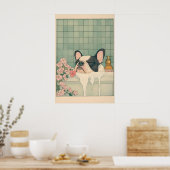 Impression d'art de Boston Terrier dans le style U (Cuisine)
