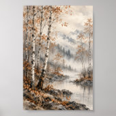 Impression d'art de bouleau entre les saisons (Devant)