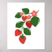 Impression d'art de branche de fraisier dessinée à (Devant)